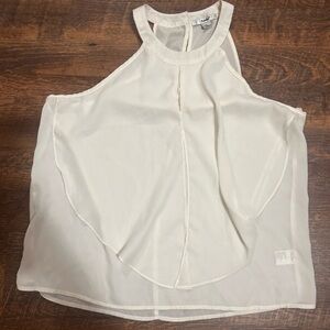 Papaya Women's Halter Chiffon Tank Top Blouse Size L Flowy